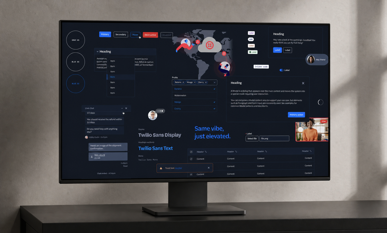 One Twilio visual language presented on a desktop monitor